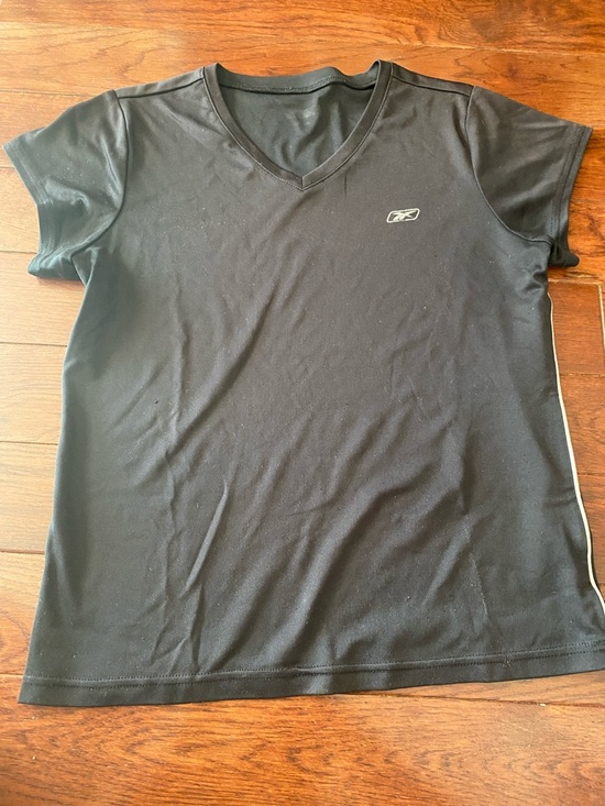Reebok Tops - Reebok Black Short-Sleeve V-Neck Performance Tee